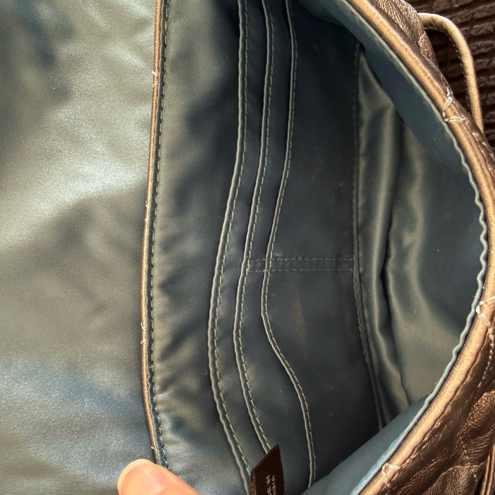 Coach Metallic Silver Quilted Shoulder Bag - Picture 5 of 8